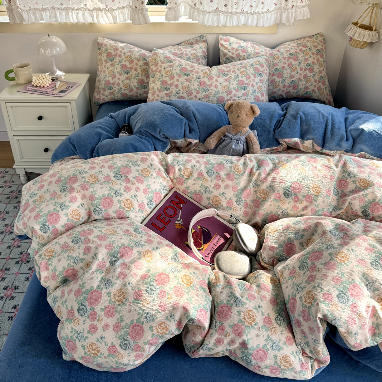 91家纺网 家纺一手货源 找家纺 多品家纺 2025新款云感双层纱高克重牛奶绒单被套 十里春风