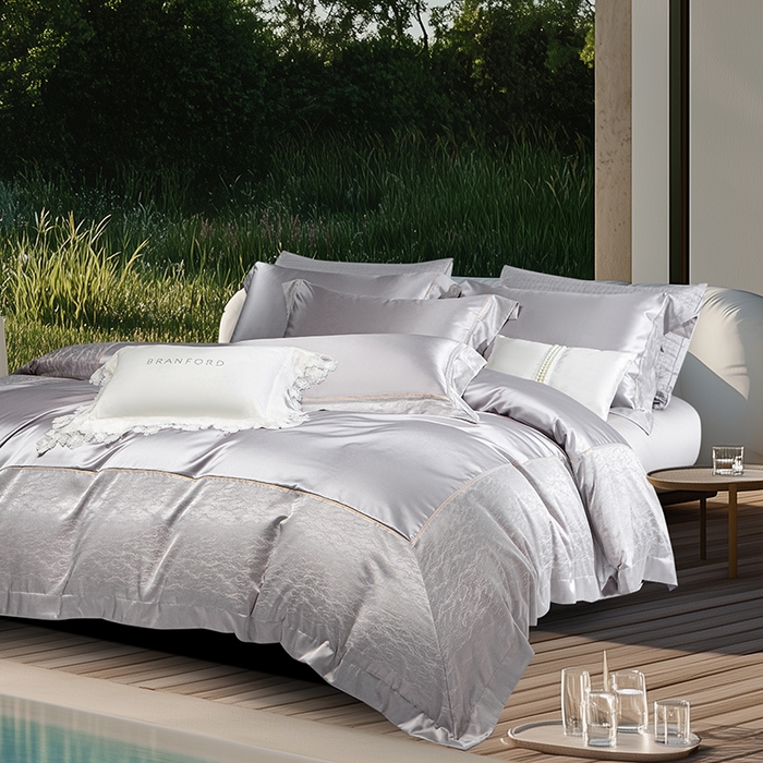 91家纺网 家纺一手货源 找家纺 （总）诗黛尔 2025秋冬新款高精密提花长绒棉纯棉四件套-星光沐影