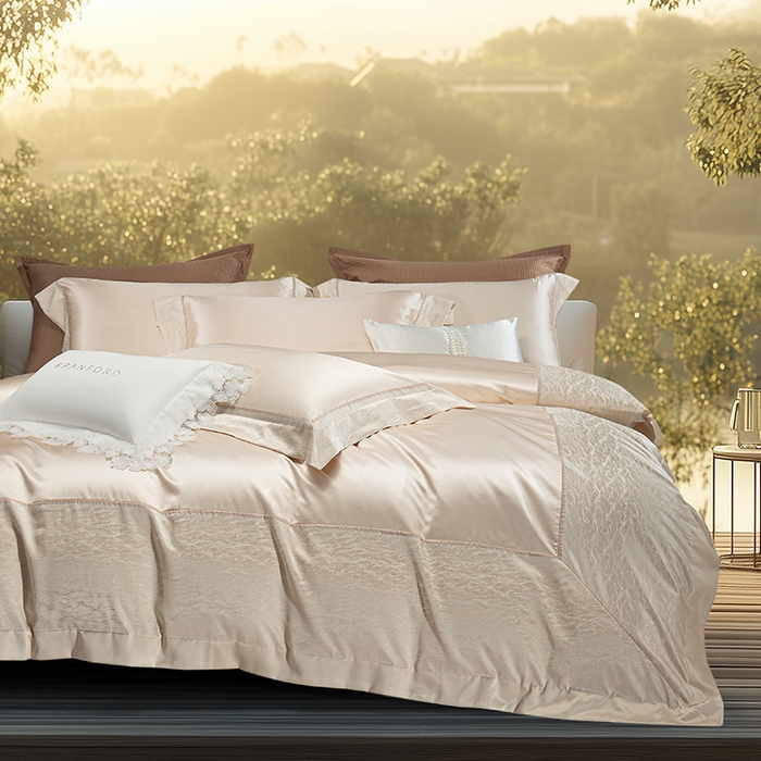 91家纺网 家纺一手货源 找家纺 （总）诗黛尔 2025秋冬新款高精密提花长绒棉纯棉四件套-星光沐影