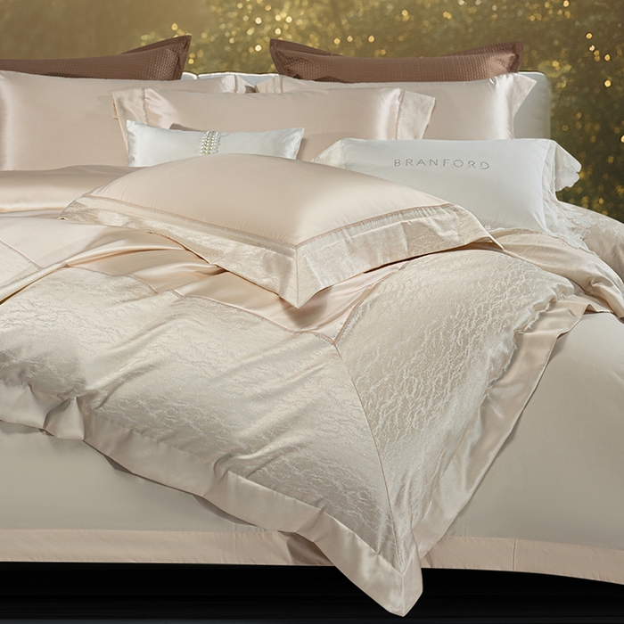 91家纺网 家纺一手货源 找家纺 （总）诗黛尔 2025秋冬新款高精密提花长绒棉纯棉四件套-星光沐影