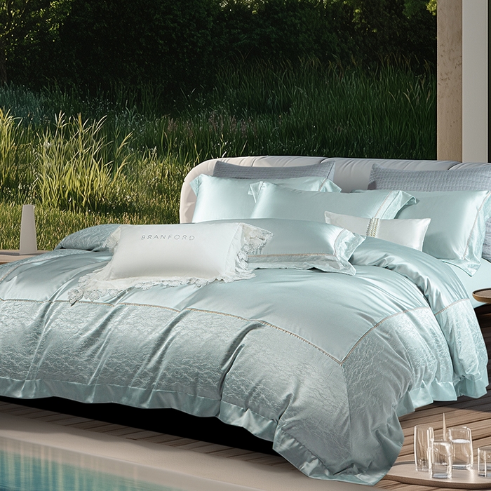 91家纺网 家纺一手货源 找家纺 （总）诗黛尔 2025秋冬新款高精密提花长绒棉纯棉四件套-星光沐影