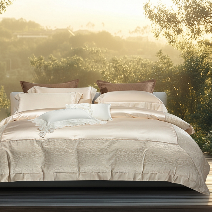 91家纺网 家纺一手货源 找家纺 （总）诗黛尔 2025秋冬新款高精密提花长绒棉纯棉四件套-星光沐影