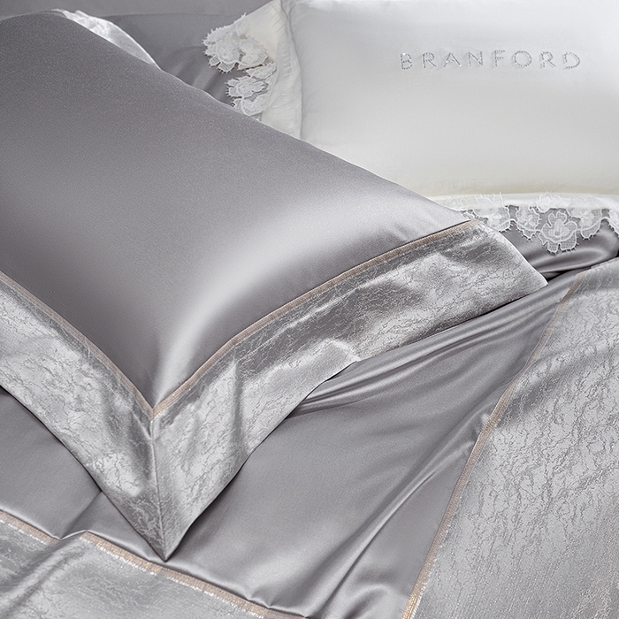 91家纺网 家纺一手货源 找家纺 诗黛尔 2025秋冬新款高精密提花长绒棉纯棉四件套-星光沐影 星光沐影-高级灰