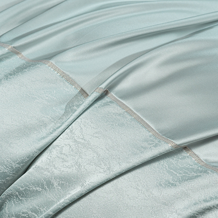 91家纺网 家纺一手货源 找家纺 诗黛尔 2025秋冬新款高精密提花长绒棉纯棉四件套-星光沐影 星光沐影-冰晶蓝