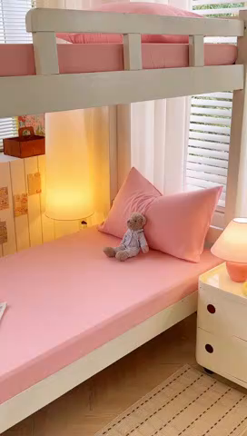 91家纺网 家纺一手货源 找家纺 曼璐家纺 2025新款105克加厚水洗棉纯色格子无印风学生床笠外贸直播爆款 玉色