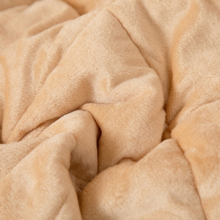 91家纺网 家纺一手货源 找家纺 新奇异 2025新款卡通毛巾绣抱枕被-冬季加厚水晶绒款可爱狗+萝卜兔系列 可爱狗-黄色加绒加厚