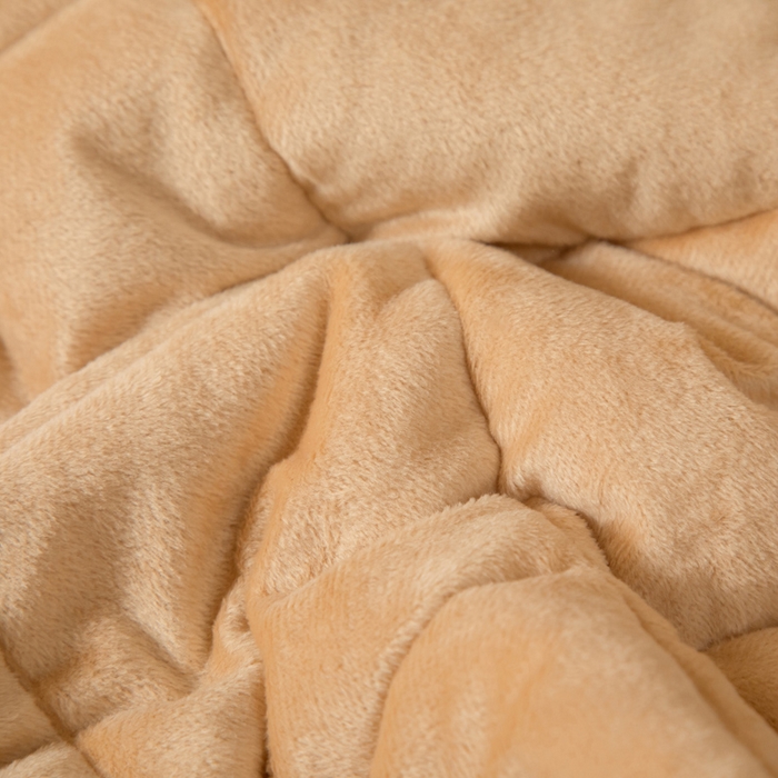 91家纺网 家纺一手货源 找家纺 新奇异 2025新款卡通毛巾绣抱枕被-冬季加厚水晶绒款可爱狗+萝卜兔系列 萝卜兔-焦糖色加绒加厚