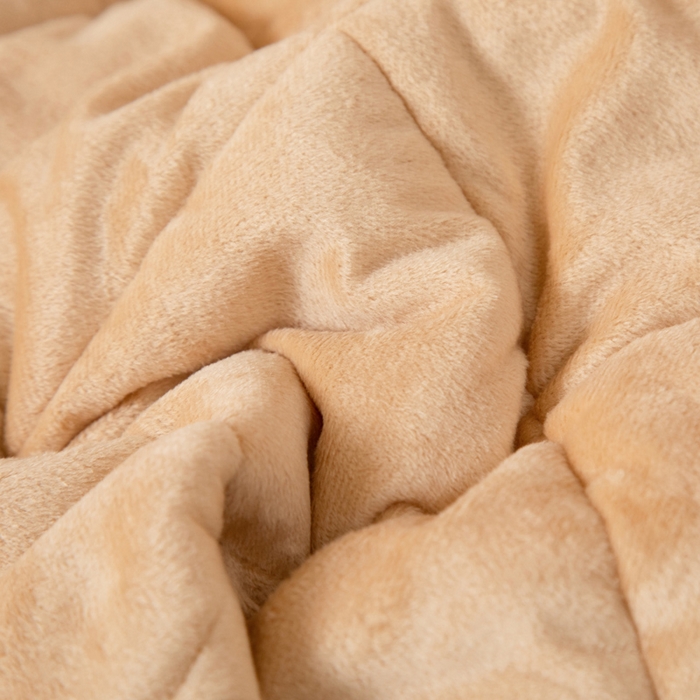 91家纺网 家纺一手货源 找家纺 新奇异 2025新款卡通毛巾绣抱枕被-冬季加厚水晶绒款可爱狗+萝卜兔系列 可爱狗-焦糖色加绒加厚