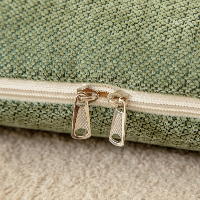 91家纺网 家纺一手货源 找家纺 新奇异 2025新款卡通毛巾绣抱枕被-冬季加厚水晶绒款可爱狗+萝卜兔系列 可爱狗-绿色加绒加厚