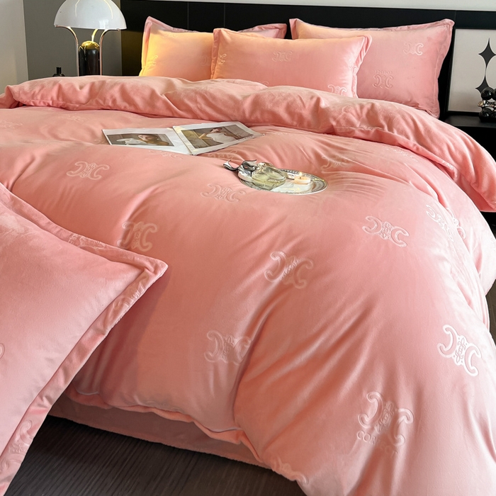 91家纺网 家纺一手货源 找家纺 （总）逸尚阁 2024新款加厚雕花牛奶绒四件套-思琳（包含买家秀）