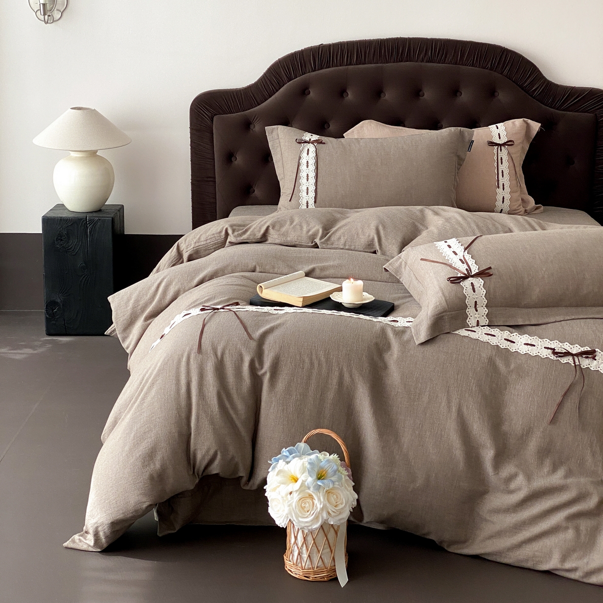 91家纺网 家纺一手货源 找家纺 （总）祺瑞佳家纺 2025新款侘寂风100%双面色织法式四件套全棉四季款床单床笠-梦幻蝴蝶（标准-券后不得低于268元！ 大号-券后不得低于288元！）