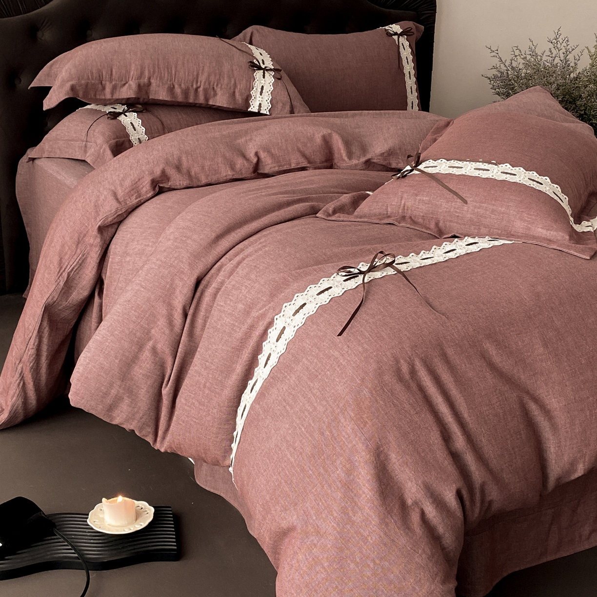 91家纺网 家纺一手货源 找家纺 （总）祺瑞佳家纺 2025新款侘寂风100%双面色织法式四件套全棉四季款床单床笠-梦幻蝴蝶（标准-券后不得低于268元！ 大号-券后不得低于288元！）