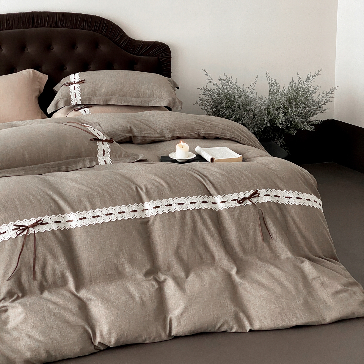 91家纺网 家纺一手货源 找家纺 （总）祺瑞佳家纺 2025新款侘寂风100%双面色织法式四件套全棉四季款床单床笠-梦幻蝴蝶（标准-券后不得低于268元！ 大号-券后不得低于288元！）