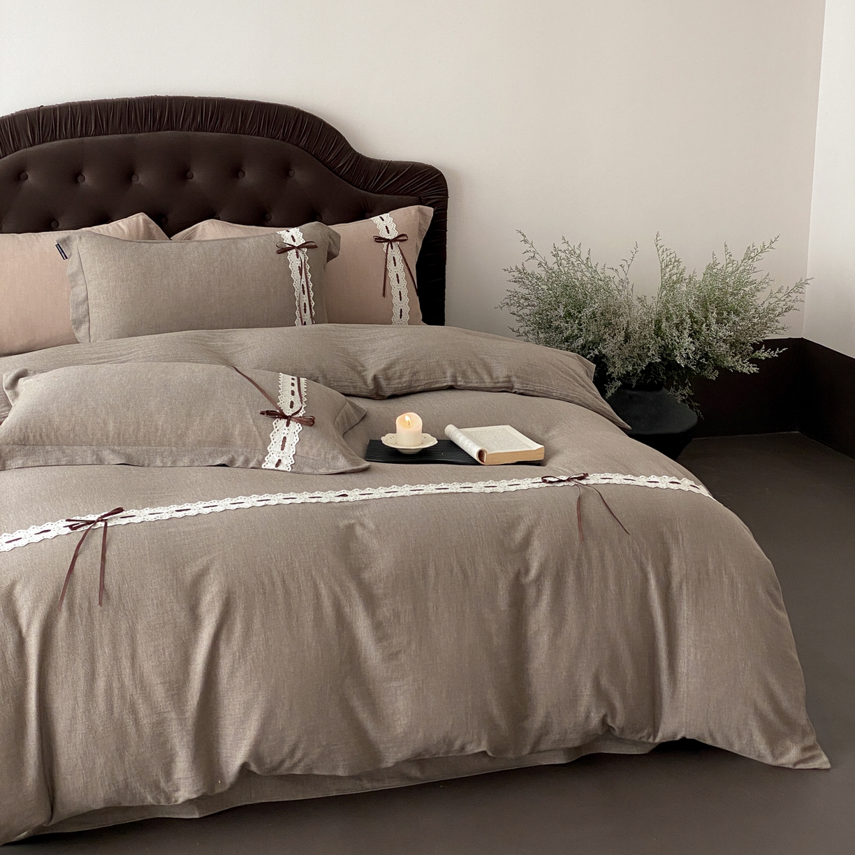 91家纺网 家纺一手货源 找家纺 （总）祺瑞佳家纺 2025新款侘寂风100%双面色织法式四件套全棉四季款床单床笠-梦幻蝴蝶（标准-券后不得低于268元！ 大号-券后不得低于288元！）