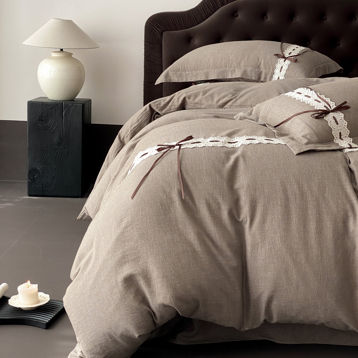 91家纺网 家纺一手货源 找家纺 （总）祺瑞佳家纺 2025新款侘寂风100%双面色织法式四件套全棉四季款床单床笠-梦幻蝴蝶（标准-券后不得低于268元！ 大号-券后不得低于288元！）