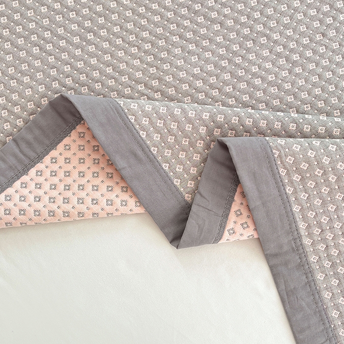 91家纺网 家纺一手货源 找家纺 yyds网供 2025新款A类色织全棉三层纱布床盖三件套喷气夹棉盖毯夏被厚床单多功能榻榻米风格一 星光点点灰