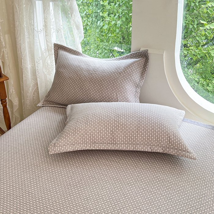 91家纺网 家纺一手货源 找家纺 yyds网供 2025新款A类色织全棉三层纱布床盖三件套喷气夹棉盖毯夏被厚床单多功能榻榻米风格二 星光点点灰