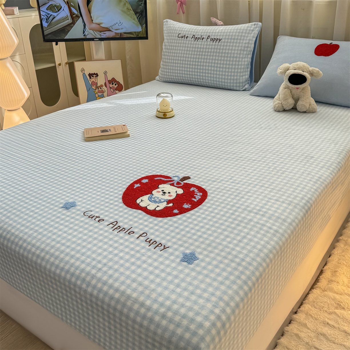 91家纺网 家纺一手货源 找家纺 （总）灰鲸 2025新款高克重牛奶绒毛巾绣床笠单床笠单品床笠床笠单件