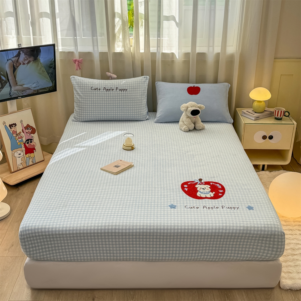 91家纺网 家纺一手货源 找家纺 （总）灰鲸 2025新款高克重牛奶绒毛巾绣床笠单床笠单品床笠床笠单件