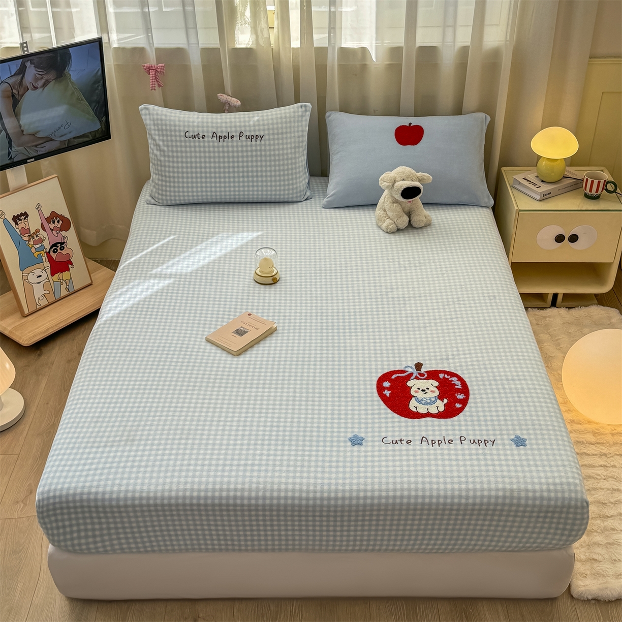 91家纺网 家纺一手货源 找家纺 （总）灰鲸 2025新款高克重牛奶绒毛巾绣床笠单床笠单品床笠床笠单件