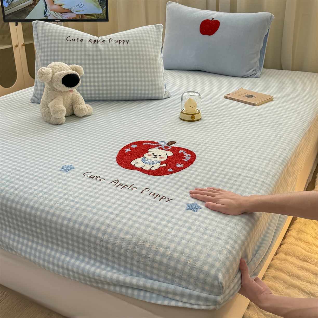 91家纺网 家纺一手货源 找家纺 （总）灰鲸 2025新款高克重牛奶绒毛巾绣床笠单床笠单品床笠床笠单件