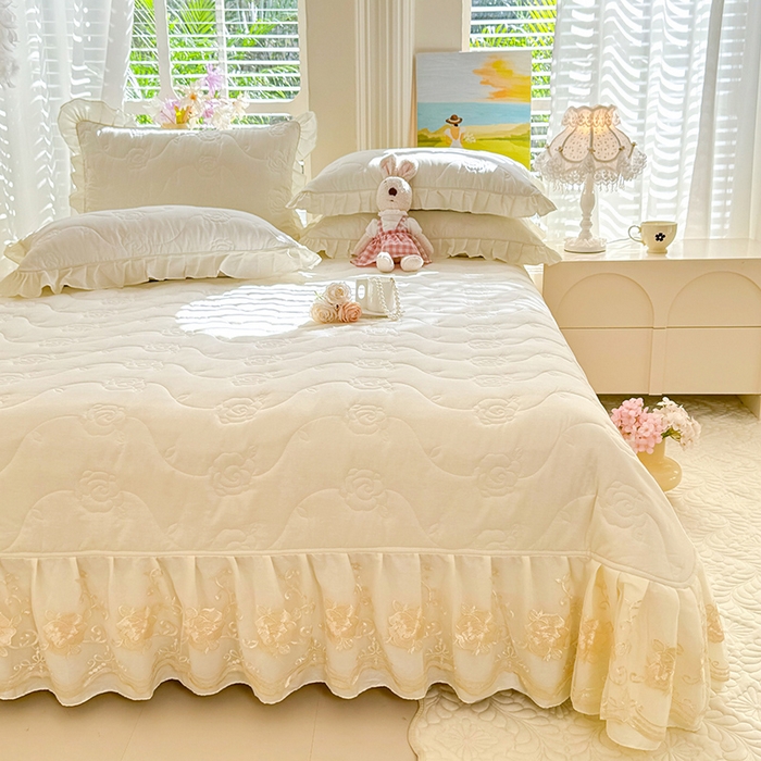 91家纺网 家纺一手货源 找家纺 （总）美达家纺 2025新款玫瑰系列全棉夹棉床盖