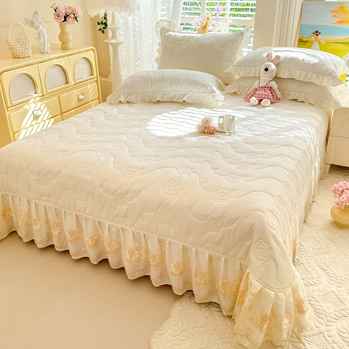 91家纺网 家纺一手货源 找家纺 （总）美达家纺 2025新款玫瑰系列全棉夹棉床盖