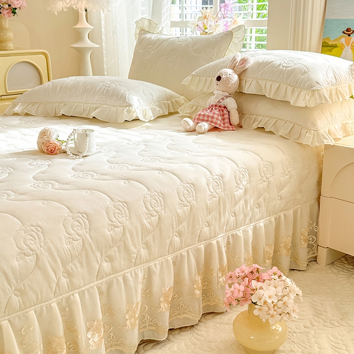 91家纺网 家纺一手货源 找家纺 （总）美达家纺 2025新款玫瑰系列全棉夹棉床盖