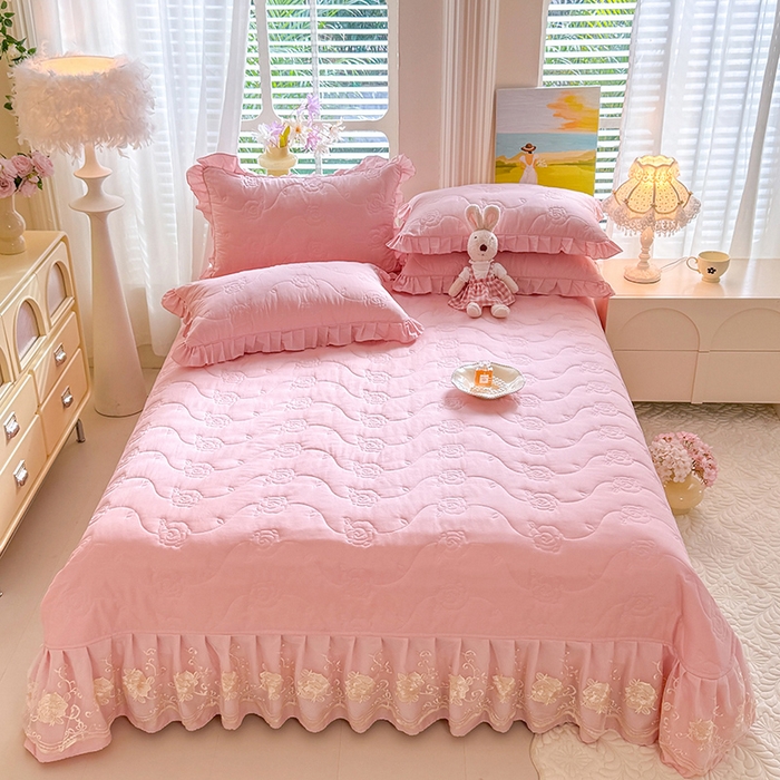 91家纺网 家纺一手货源 找家纺 （总）美达家纺 2025新款玫瑰系列全棉夹棉床盖