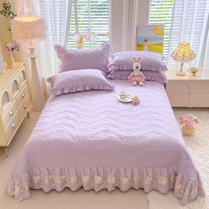 91家纺网 家纺一手货源 找家纺 （总）美达家纺 2025新款玫瑰系列全棉夹棉床盖