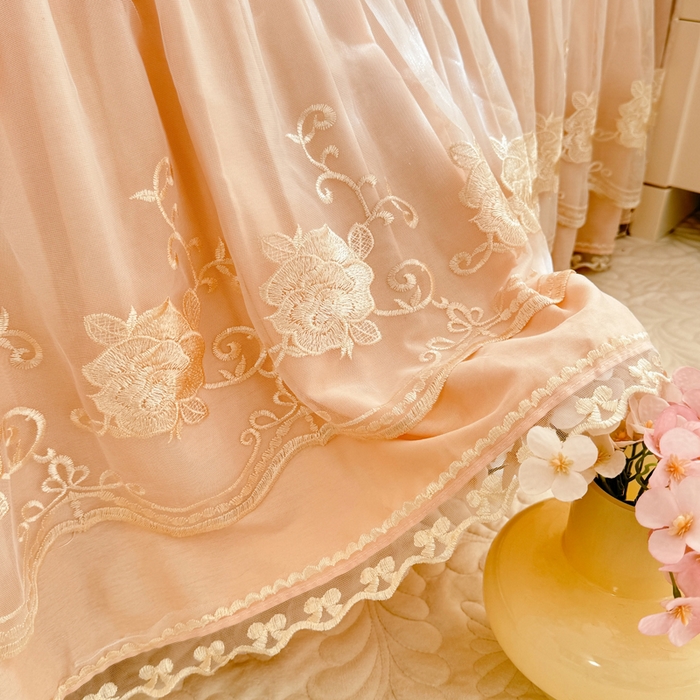 91家纺网 家纺一手货源 找家纺 （总）美达家纺 2025新款玫瑰系列全棉夹棉床裙