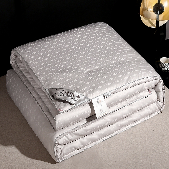 91家纺网 家纺一手货源 找家纺 前程家纺 2025新款彩丝小方格被冬被被子被芯春秋被棉被夏被空调被 彩丝小方格-银灰色