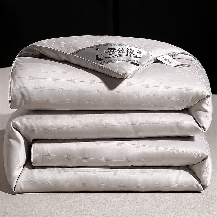 91家纺网 家纺一手货源 找家纺 前程家纺 2025新款彩丝小方格被冬被被子被芯春秋被棉被夏被空调被 彩丝小方格-银灰色