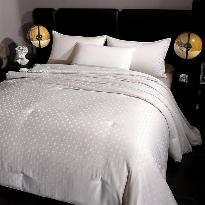 91家纺网 家纺一手货源 找家纺 前程家纺 2025新款彩丝小方格被冬被被子被芯春秋被棉被夏被空调被 彩丝小方格-银灰色