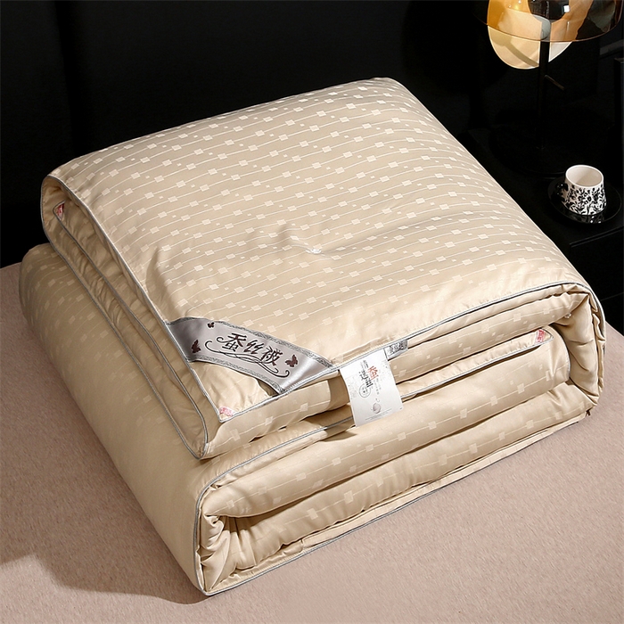 91家纺网 家纺一手货源 找家纺 前程家纺 2025新款彩丝小方格被冬被被子被芯春秋被棉被夏被空调被 彩丝小方格-香槟金