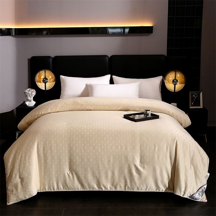 91家纺网 家纺一手货源 找家纺 前程家纺 2025新款彩丝小方格被冬被被子被芯春秋被棉被夏被空调被 彩丝小方格-香槟金