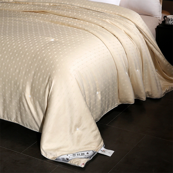 91家纺网 家纺一手货源 找家纺 前程家纺 2025新款彩丝小方格被冬被被子被芯春秋被棉被夏被空调被 彩丝小方格-香槟金