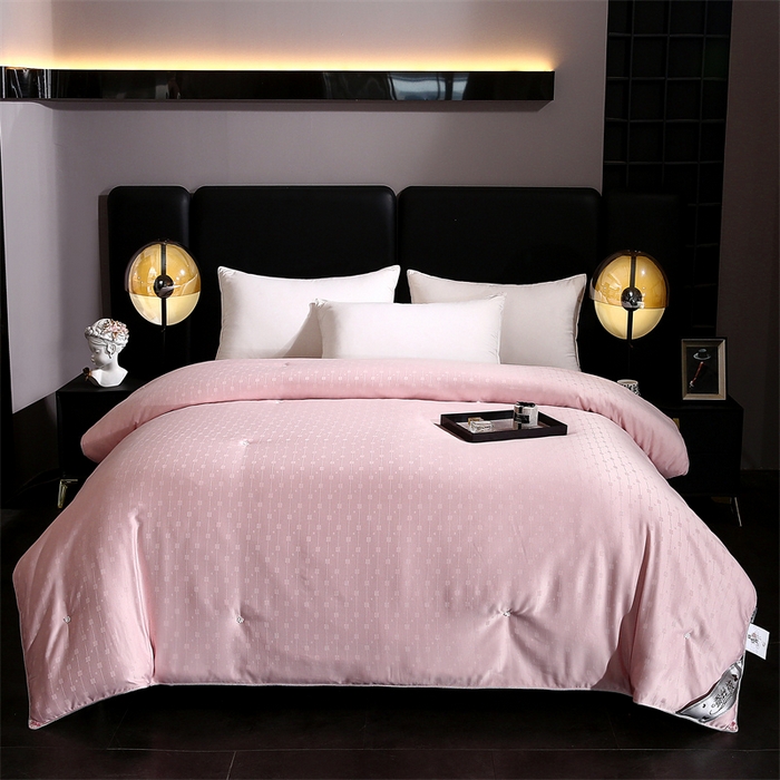 91家纺网 家纺一手货源 找家纺 前程家纺 2025新款彩丝小方格被冬被被子被芯春秋被棉被夏被空调被 彩丝小方格-浅豆沙