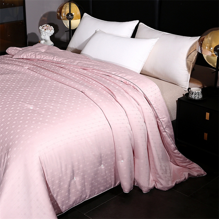 91家纺网 家纺一手货源 找家纺 前程家纺 2025新款彩丝小方格被冬被被子被芯春秋被棉被夏被空调被 彩丝小方格-浅豆沙