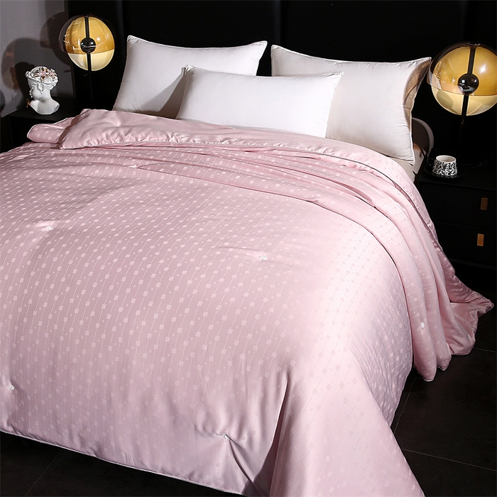 91家纺网 家纺一手货源 找家纺 前程家纺 2025新款彩丝小方格被冬被被子被芯春秋被棉被夏被空调被 彩丝小方格-浅豆沙