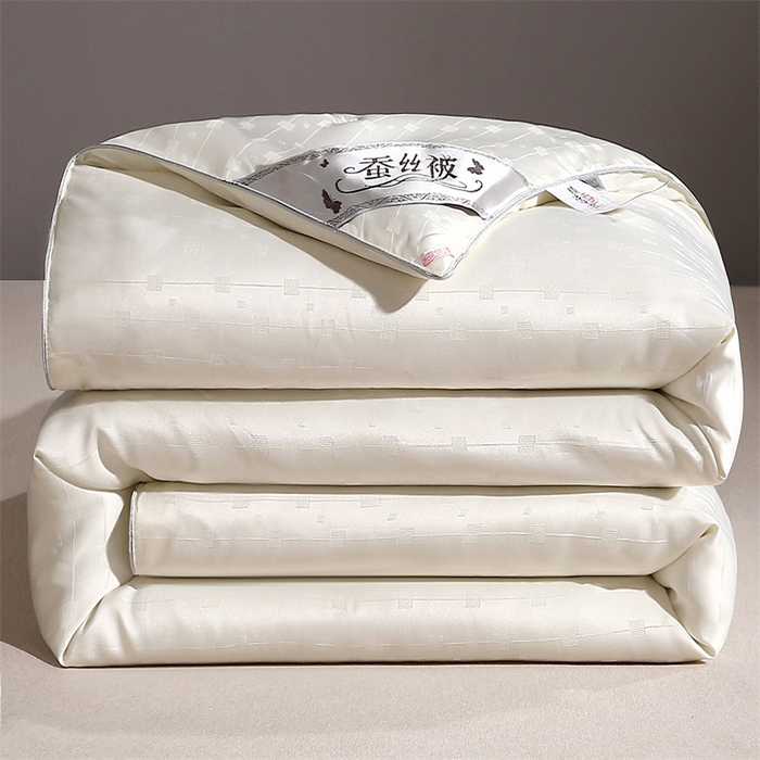 91家纺网 家纺一手货源 找家纺 前程家纺 2025新款彩丝小方格被冬被被子被芯春秋被棉被夏被空调被 彩丝小方格-米白色