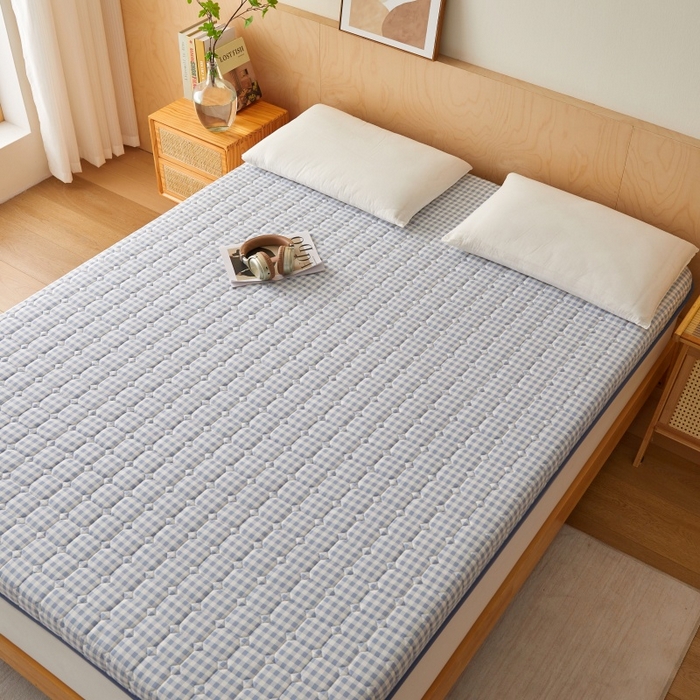 91家纺网 家纺一手货源 找家纺 喜她床垫 2025新款棉花抗压床垫垫子 蓝小格-5cm