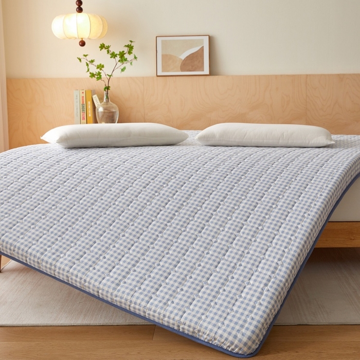 91家纺网 家纺一手货源 找家纺 喜她床垫 2025新款棉花抗压床垫垫子 蓝小格-8cm