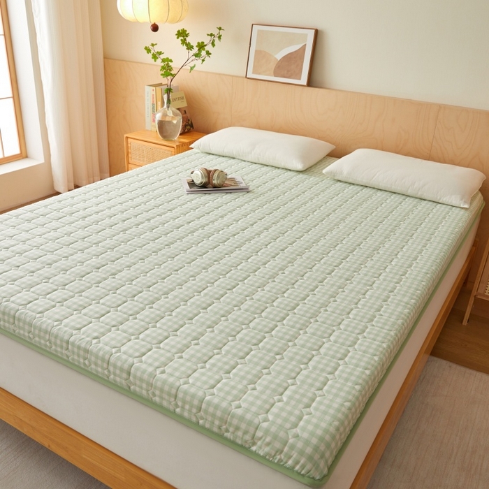 91家纺网 家纺一手货源 找家纺 喜她床垫 2025新款棉花抗压床垫垫子 绿小格-8cm