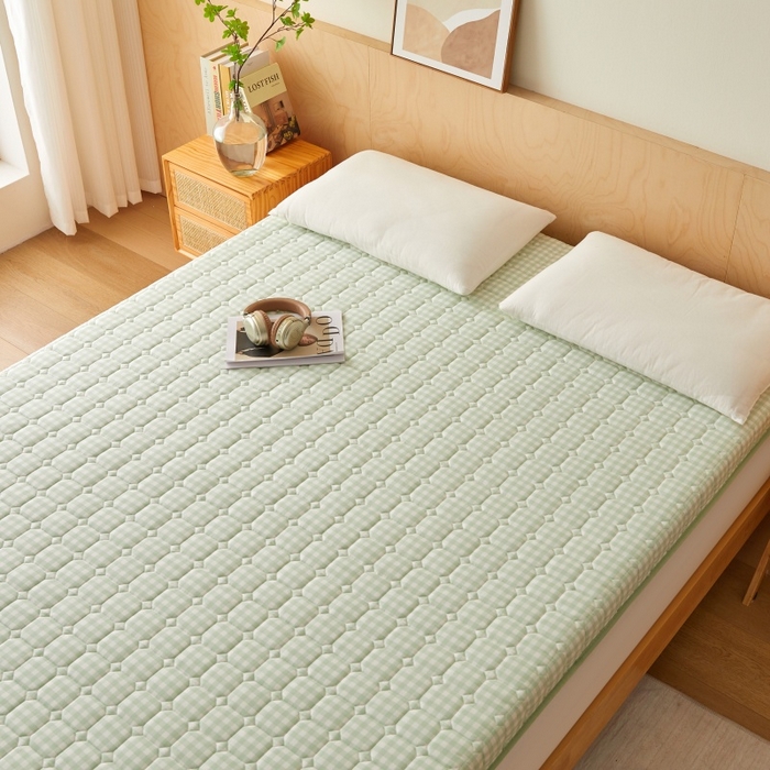 91家纺网 家纺一手货源 找家纺 喜她床垫 2025新款棉花抗压床垫垫子 绿小格-8cm