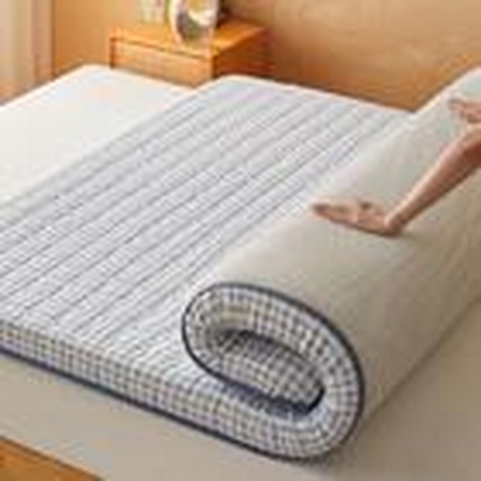 91家纺网 家纺一手货源 找家纺 喜她床垫 2025新款棉花抗压床垫垫子 蓝小格-8cm