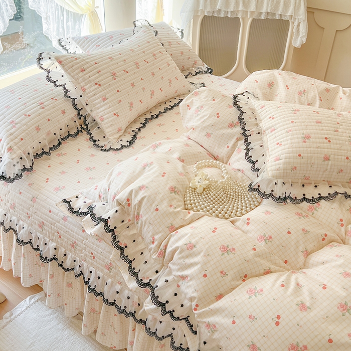 91家纺网 家纺一手货源 找家纺 网红馆（ck家纺） 2025新款全棉印花单床盖系列 玫瑰樱桃