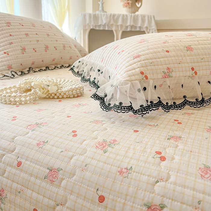 91家纺网 家纺一手货源 找家纺 网红馆（ck家纺） 2025新款全棉印花单床盖系列 玫瑰樱桃