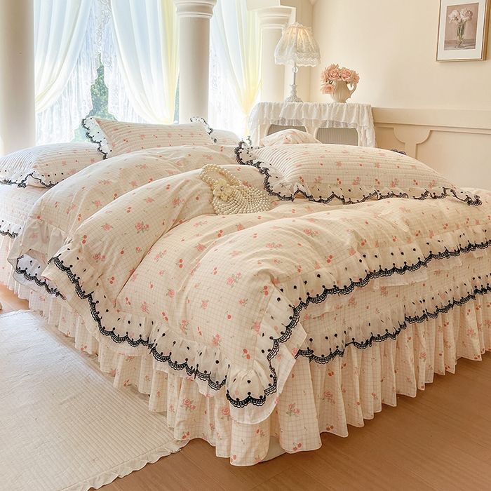 91家纺网 家纺一手货源 找家纺 网红馆（ck家纺） 2025新款全棉印花单床盖系列 玫瑰樱桃