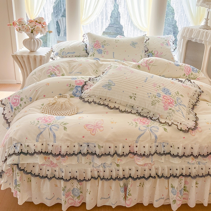 91家纺网 家纺一手货源 找家纺 网红馆（ck家纺） 2025新款全棉印花单床盖系列 陌上花开